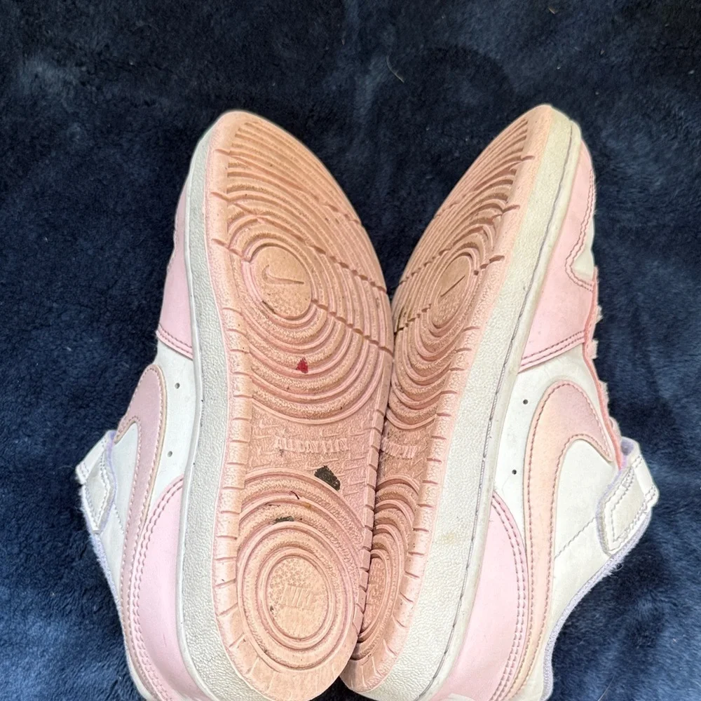 Nike Court Borough Low Pink Recraft Kids Sneakers Size 1 Shoes Strap Adjustable